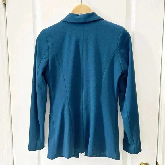 Ricki’s Blazer Open Front Shawl Collar Ponte Knit Teal Green Size XS - Picture 4 of 13